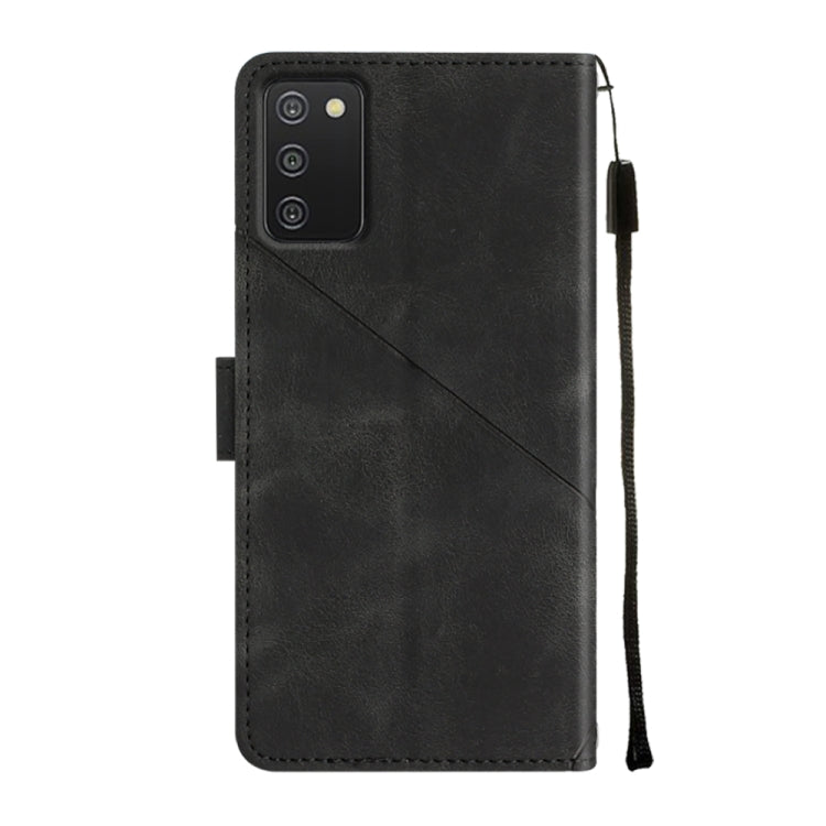 For Samsung Galaxy A03s 166.6mm Skin-feel Embossed Leather Phone Case