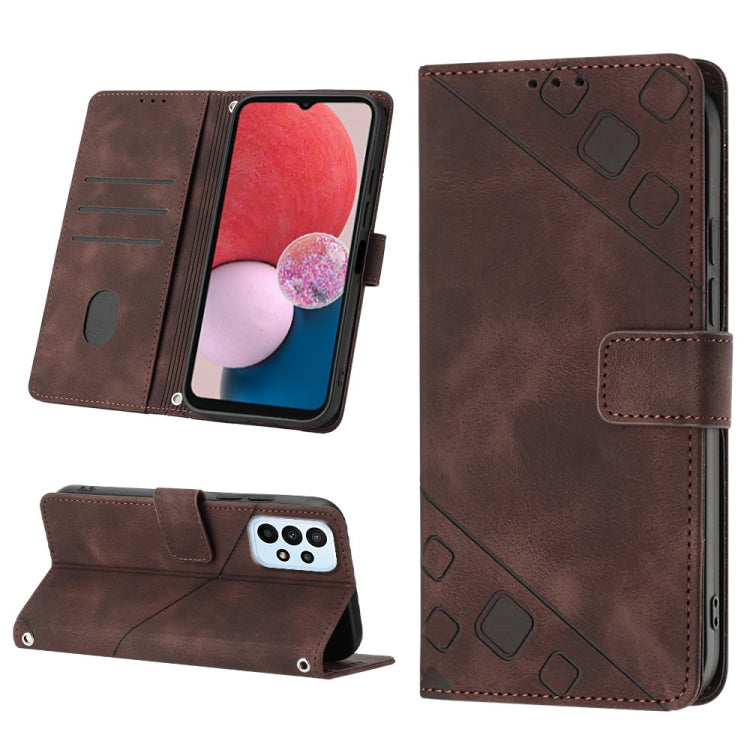 For Samsung Galaxy A13 Lite / A13 4G Skin-feel Embossed Leather Phone Case