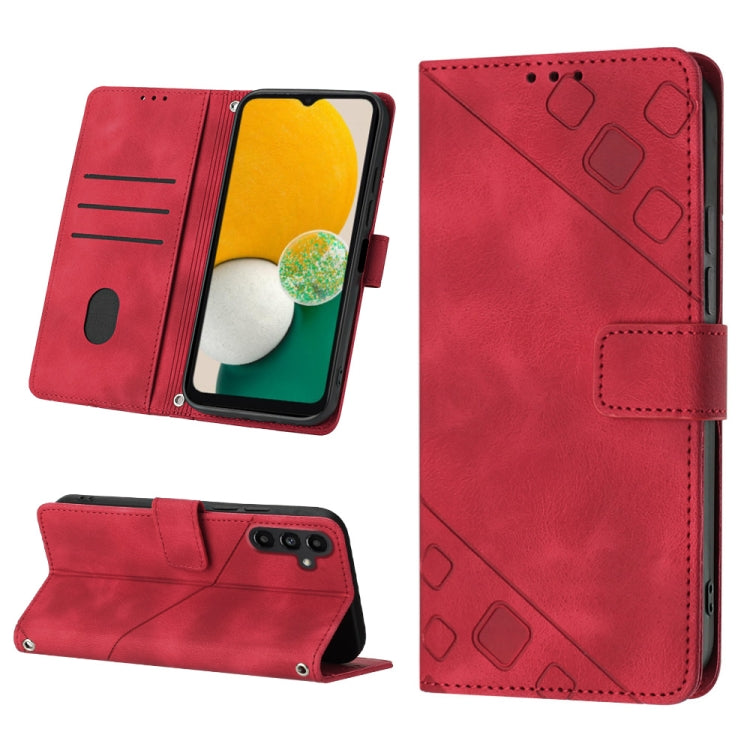For Samsung Galaxy A13 5G /A04 4G/A04e Skin-feel Embossed Leather Phone Case