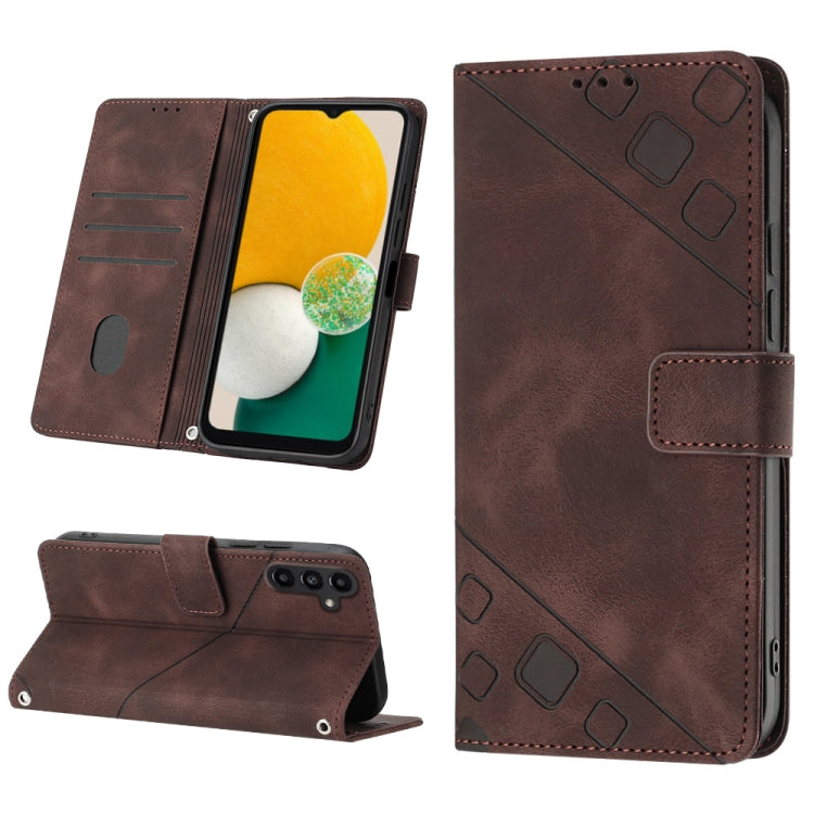 For Samsung Galaxy A13 5G /A04 4G/A04e Skin-feel Embossed Leather Phone Case
