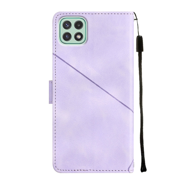 For Samsung Galaxy A22 5G Skin-feel Embossed Leather Phone Case