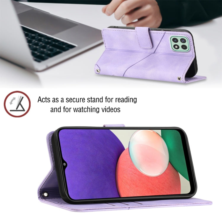 For Samsung Galaxy A22 5G Skin-feel Embossed Leather Phone Case
