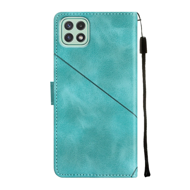 For Samsung Galaxy A22 5G Skin-feel Embossed Leather Phone Case