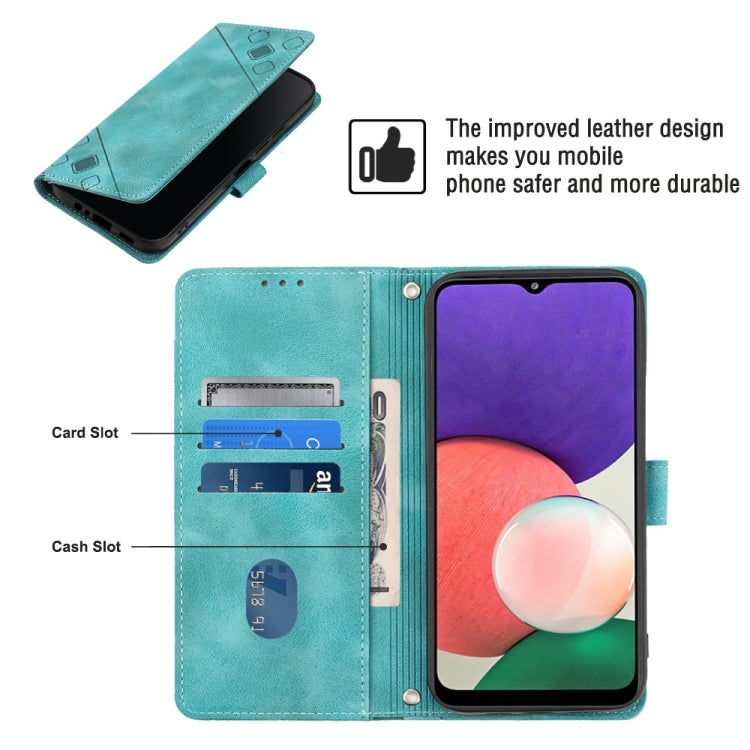 For Samsung Galaxy A22 5G Skin-feel Embossed Leather Phone Case