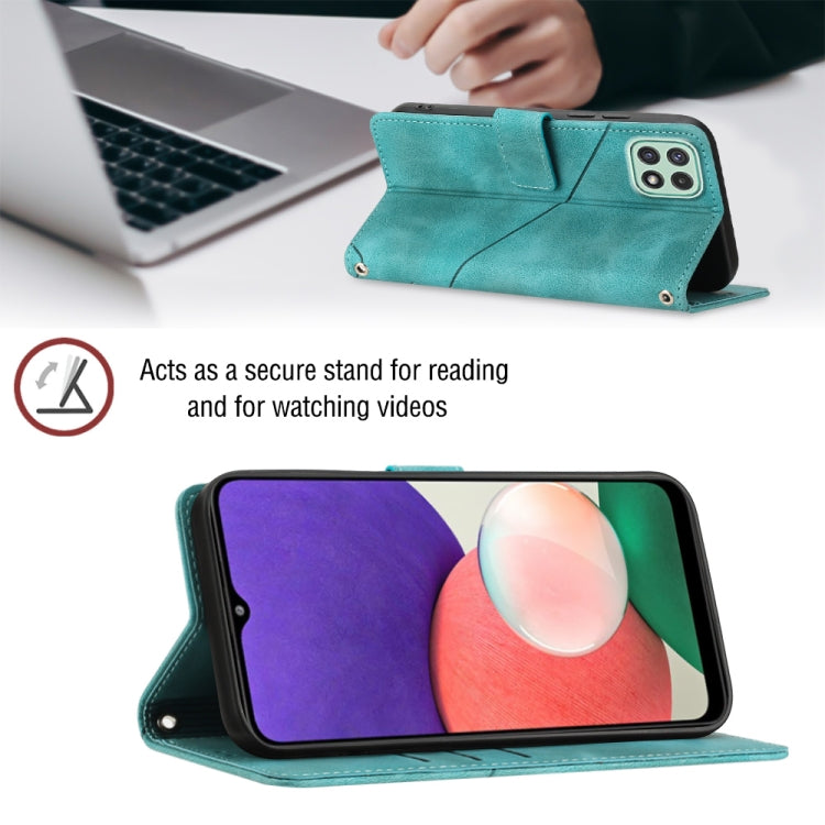 For Samsung Galaxy A22 5G Skin-feel Embossed Leather Phone Case