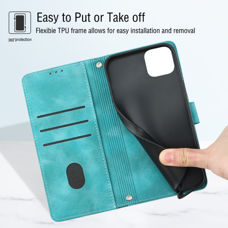 For Samsung Galaxy A22 5G Skin-feel Embossed Leather Phone Case