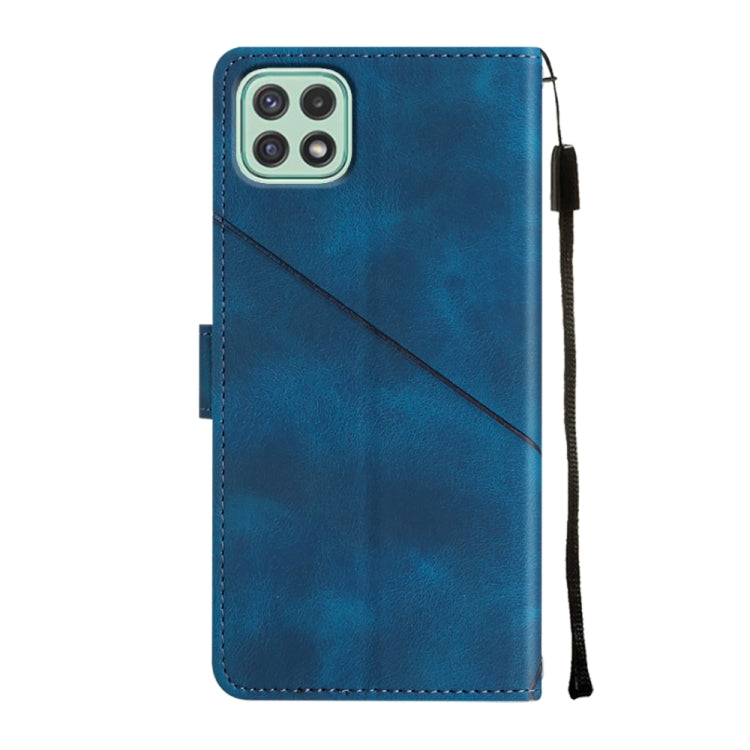 For Samsung Galaxy A22 5G Skin-feel Embossed Leather Phone Case