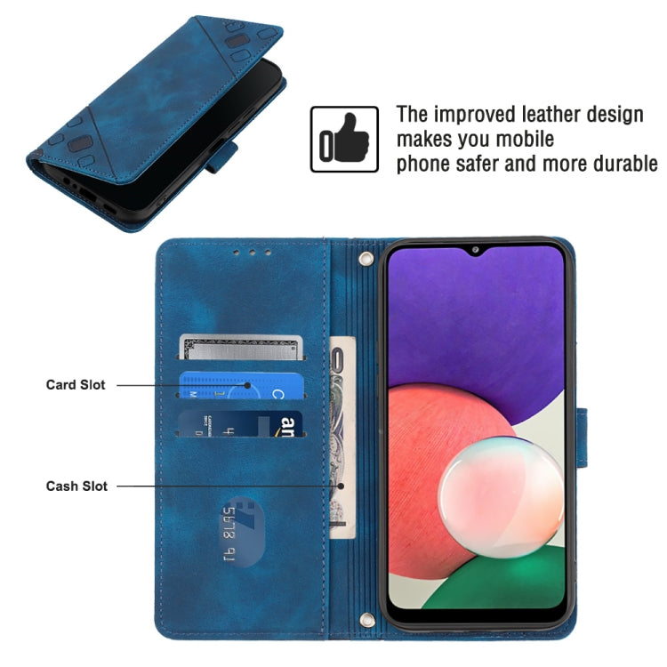 For Samsung Galaxy A22 5G Skin-feel Embossed Leather Phone Case
