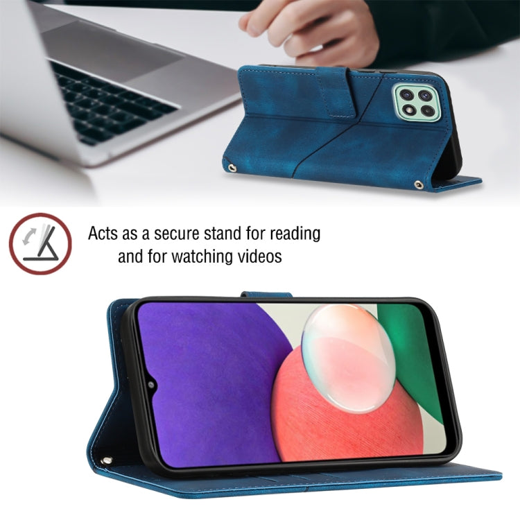 For Samsung Galaxy A22 5G Skin-feel Embossed Leather Phone Case