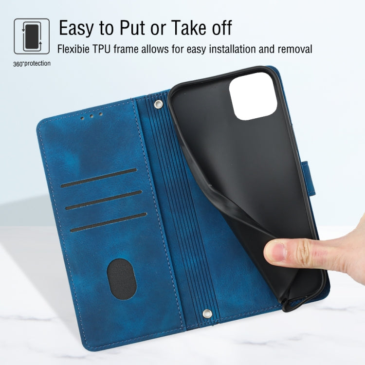 For Samsung Galaxy A22 5G Skin-feel Embossed Leather Phone Case