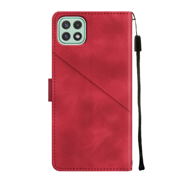 For Samsung Galaxy A22 5G Skin-feel Embossed Leather Phone Case
