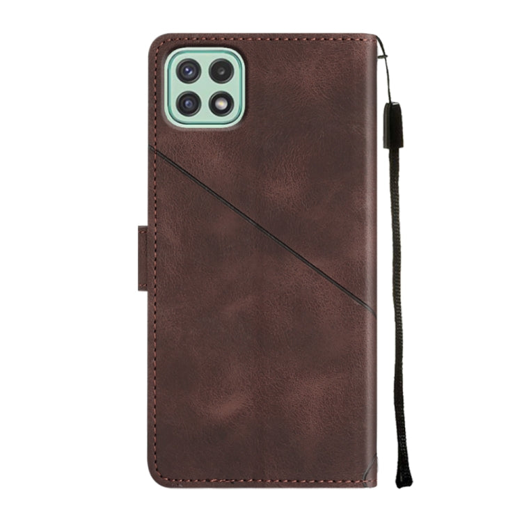 For Samsung Galaxy A22 5G Skin-feel Embossed Leather Phone Case