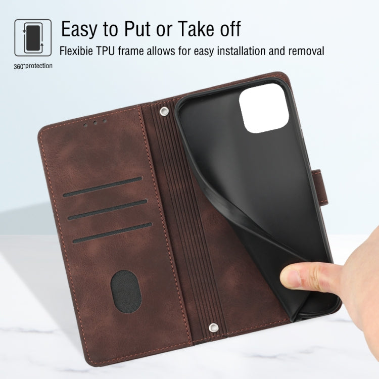 For Samsung Galaxy A22 5G Skin-feel Embossed Leather Phone Case