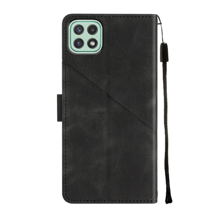 For Samsung Galaxy A22 5G Skin-feel Embossed Leather Phone Case