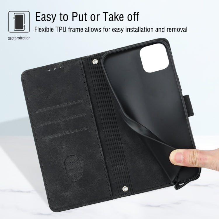 For Samsung Galaxy A22 5G Skin-feel Embossed Leather Phone Case