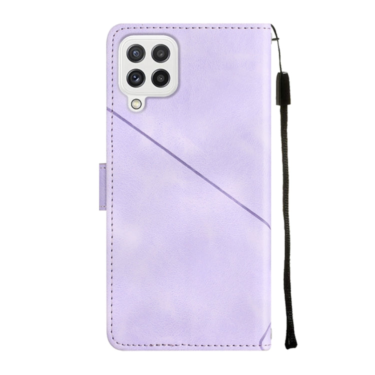 For Samsung Galaxy A22 4G / M32 4G Skin-feel Embossed Leather Phone Case