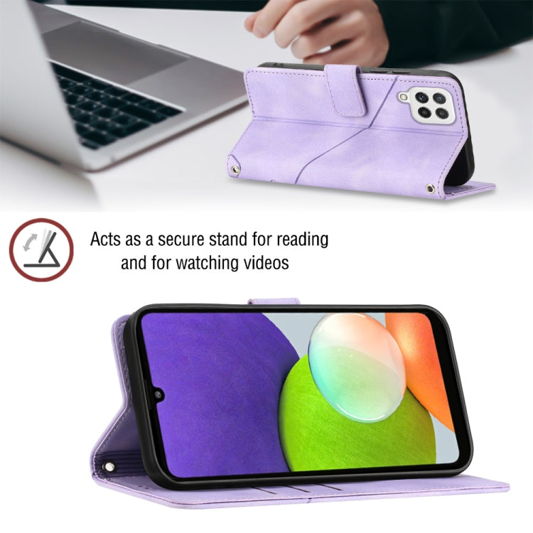 For Samsung Galaxy A22 4G / M32 4G Skin-feel Embossed Leather Phone Case