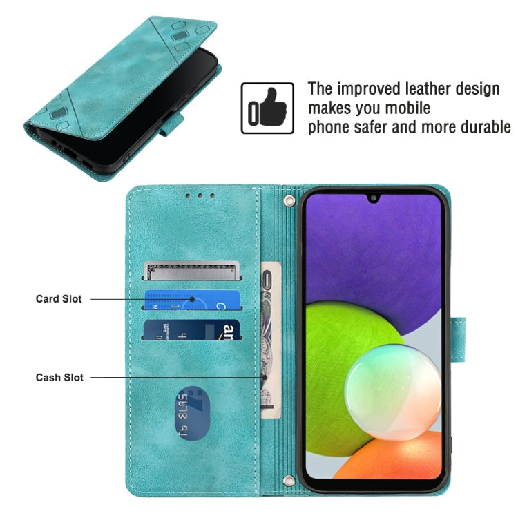 For Samsung Galaxy A22 4G / M32 4G Skin-feel Embossed Leather Phone Case
