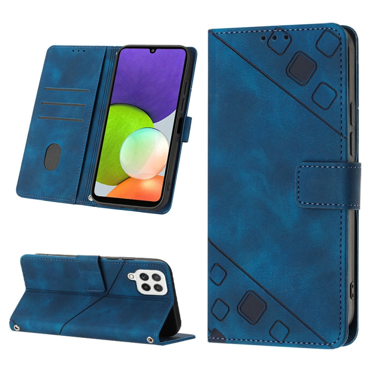 For Samsung Galaxy A22 4G / M32 4G Skin-feel Embossed Leather Phone Case