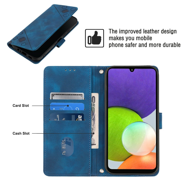 For Samsung Galaxy A22 4G / M32 4G Skin-feel Embossed Leather Phone Case