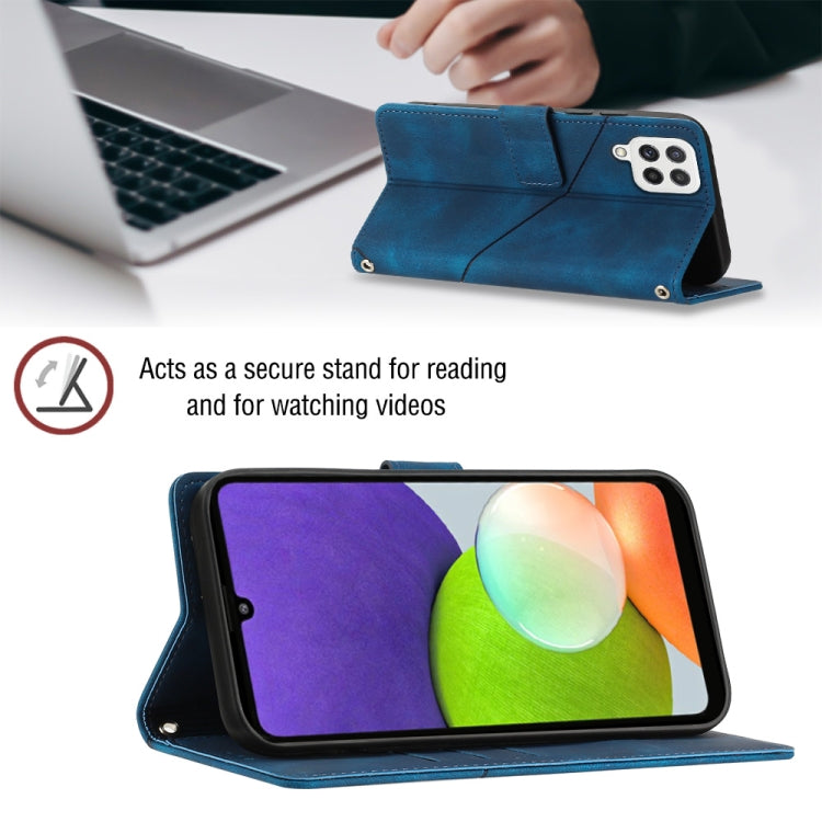 For Samsung Galaxy A22 4G / M32 4G Skin-feel Embossed Leather Phone Case