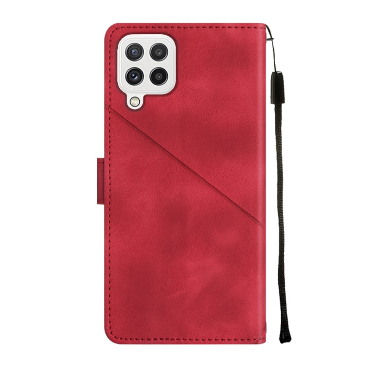 For Samsung Galaxy A22 4G / M32 4G Skin-feel Embossed Leather Phone Case