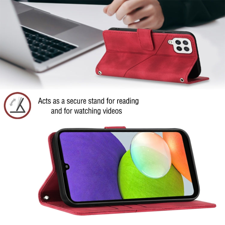 For Samsung Galaxy A22 4G / M32 4G Skin-feel Embossed Leather Phone Case
