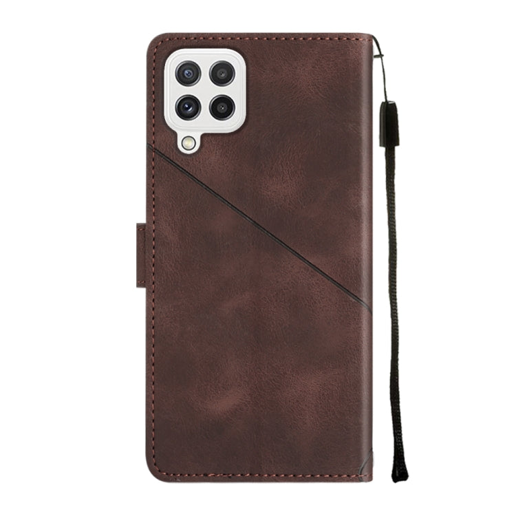 For Samsung Galaxy A22 4G / M32 4G Skin-feel Embossed Leather Phone Case