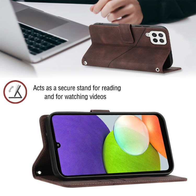 For Samsung Galaxy A22 4G / M32 4G Skin-feel Embossed Leather Phone Case