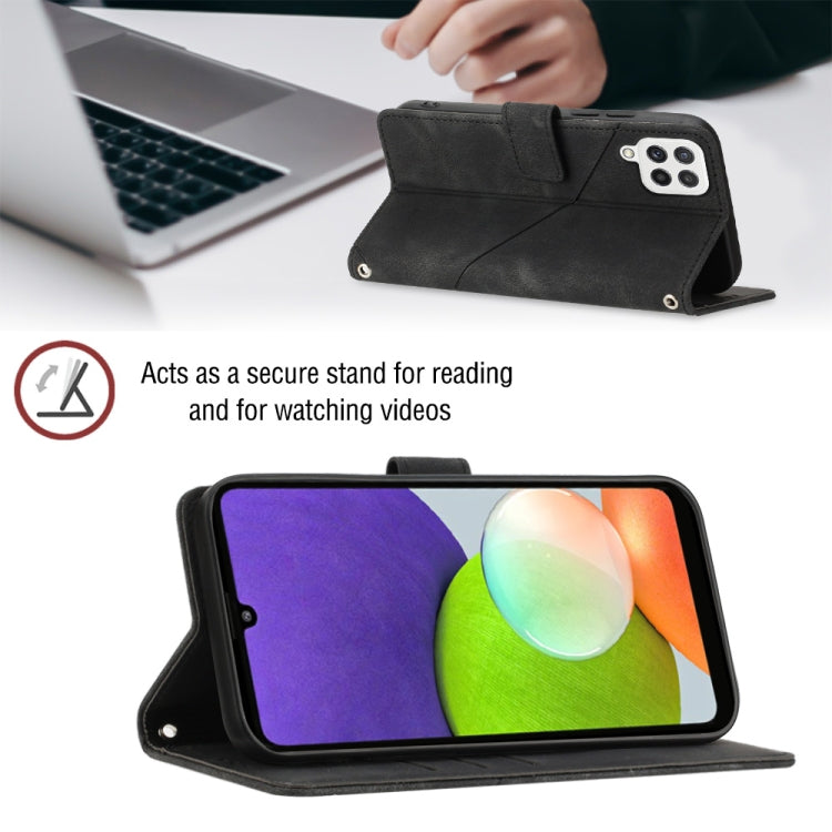 For Samsung Galaxy A22 4G / M32 4G Skin-feel Embossed Leather Phone Case
