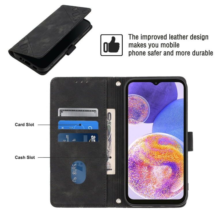 For Samsung Galaxy A23 4G / F23 5G Skin-feel Embossed Leather Phone Case