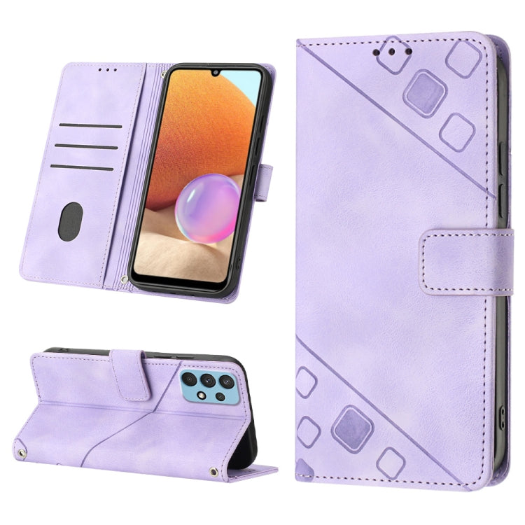 For Samsung Galaxy A32 4G Skin-feel Embossed Leather Phone Case
