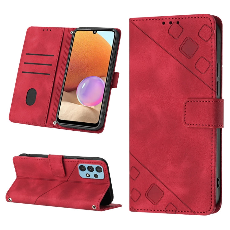 For Samsung Galaxy A32 4G Skin-feel Embossed Leather Phone Case