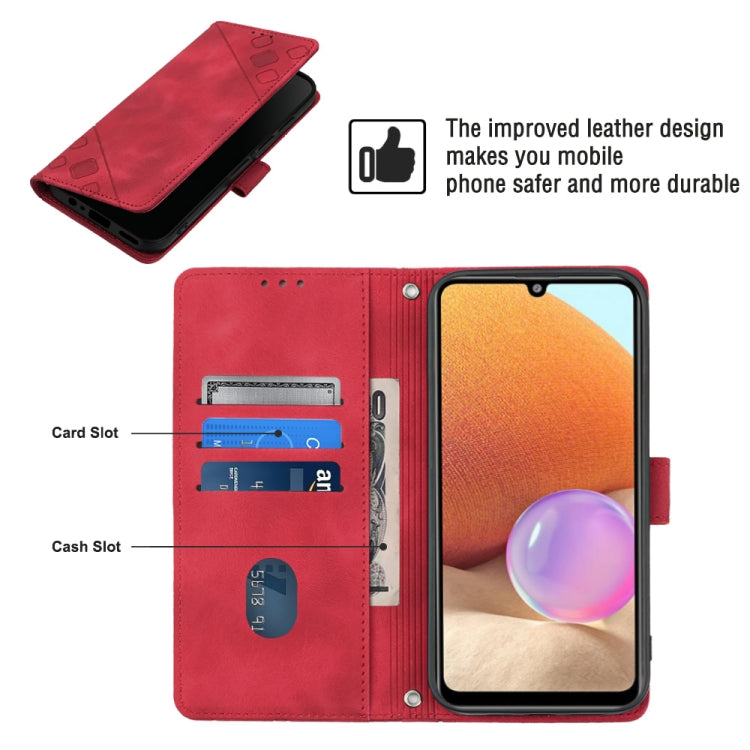 For Samsung Galaxy A32 4G Skin-feel Embossed Leather Phone Case