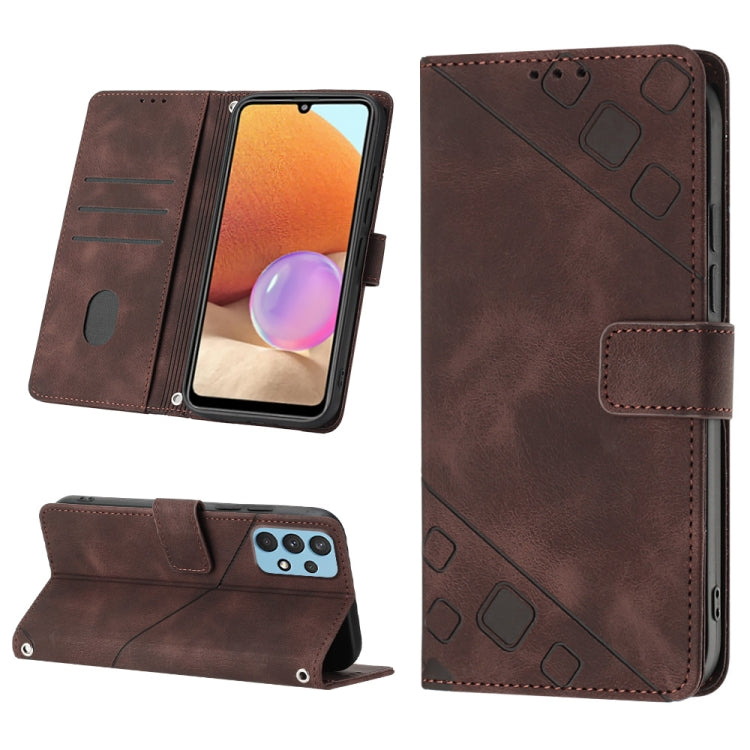 For Samsung Galaxy A32 4G Skin-feel Embossed Leather Phone Case