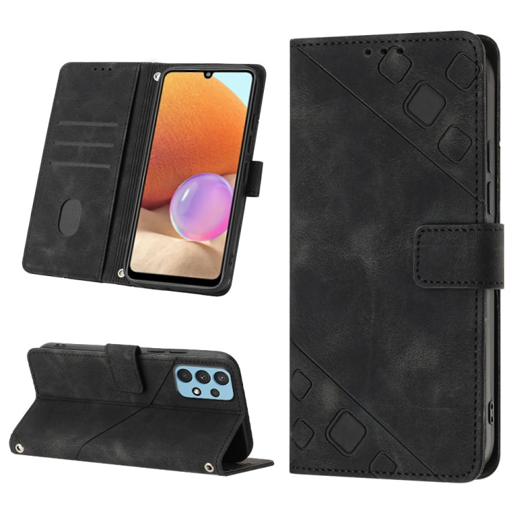 For Samsung Galaxy A32 4G Skin-feel Embossed Leather Phone Case