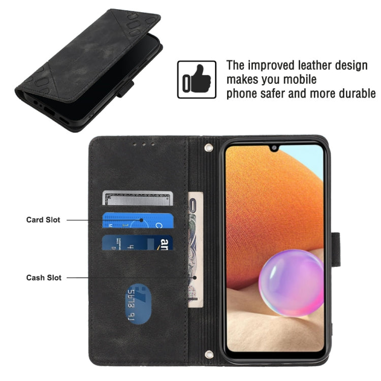 For Samsung Galaxy A32 4G Skin-feel Embossed Leather Phone Case