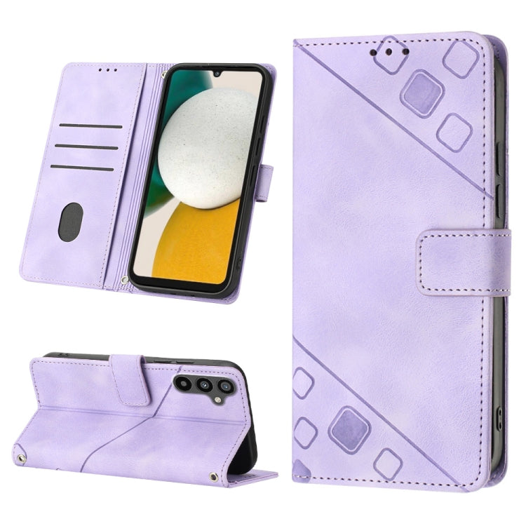 For Samsung Galaxy A34 Skin-feel Embossed Leather Phone Case