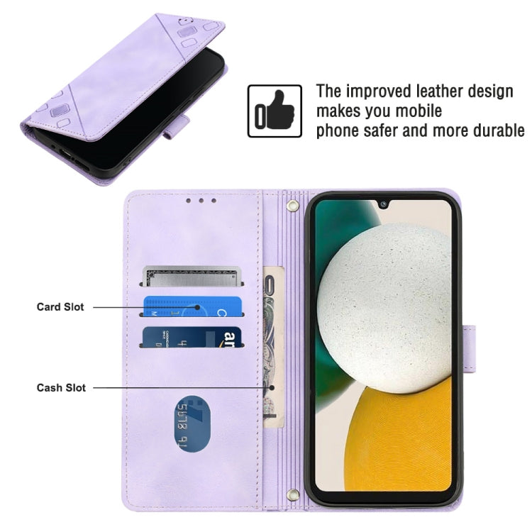 For Samsung Galaxy A34 Skin-feel Embossed Leather Phone Case