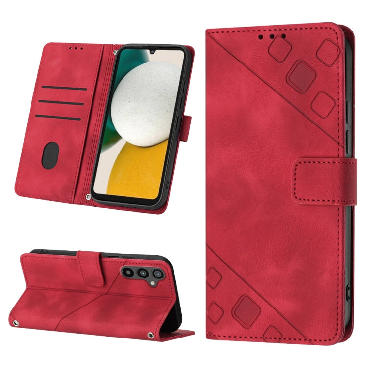 For Samsung Galaxy A34 Skin-feel Embossed Leather Phone Case