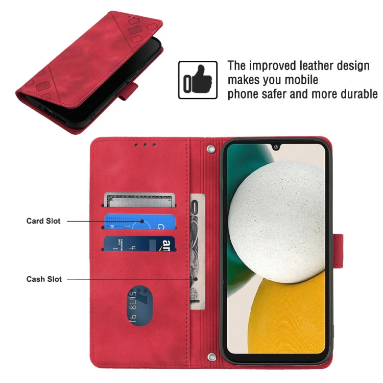 For Samsung Galaxy A34 Skin-feel Embossed Leather Phone Case