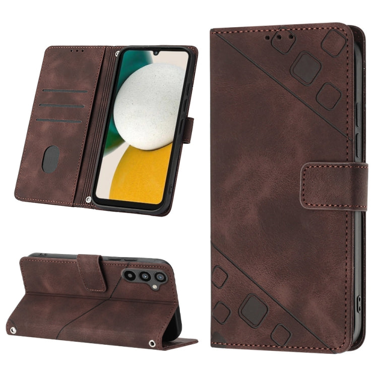 For Samsung Galaxy A34 Skin-feel Embossed Leather Phone Case