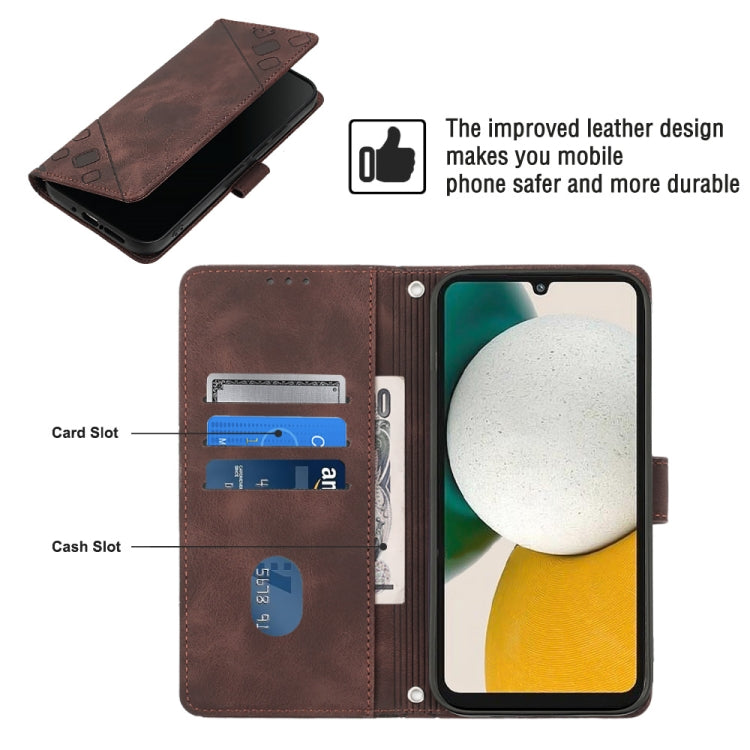 For Samsung Galaxy A34 Skin-feel Embossed Leather Phone Case