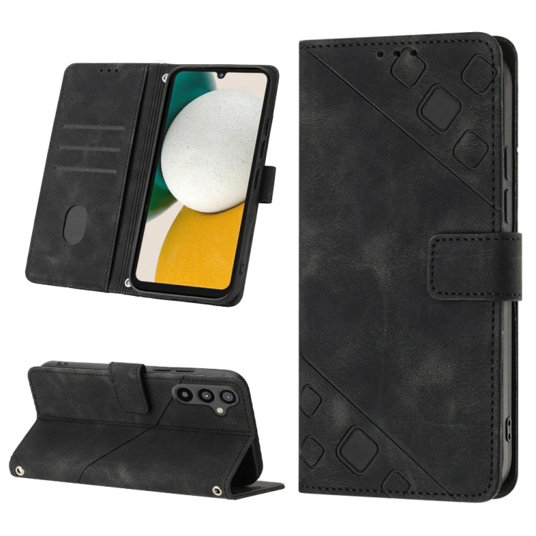 For Samsung Galaxy A34 Skin-feel Embossed Leather Phone Case