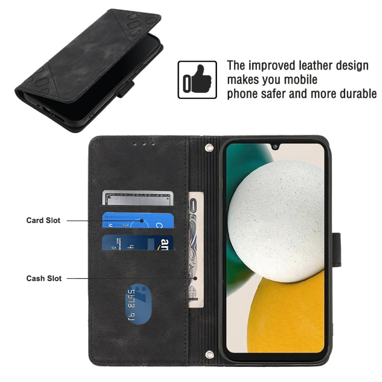 For Samsung Galaxy A34 Skin-feel Embossed Leather Phone Case