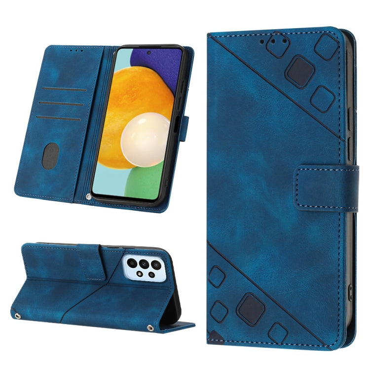 For Samsung Galaxy A52 5G / 4G Skin-feel Embossed Leather Phone Case