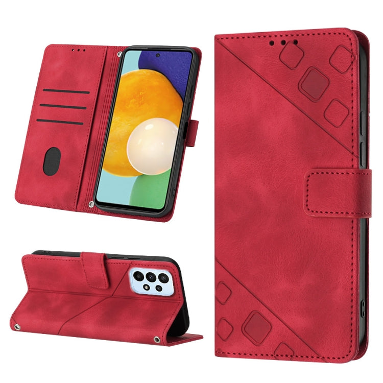 For Samsung Galaxy A52 5G / 4G Skin-feel Embossed Leather Phone Case