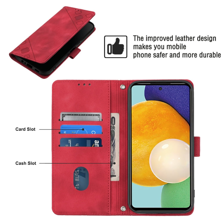 For Samsung Galaxy A52 5G / 4G Skin-feel Embossed Leather Phone Case