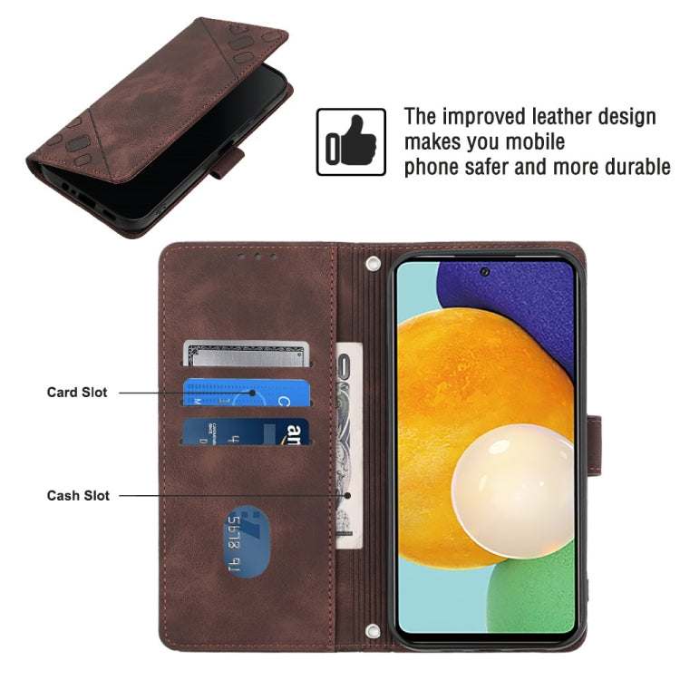 For Samsung Galaxy A52 5G / 4G Skin-feel Embossed Leather Phone Case