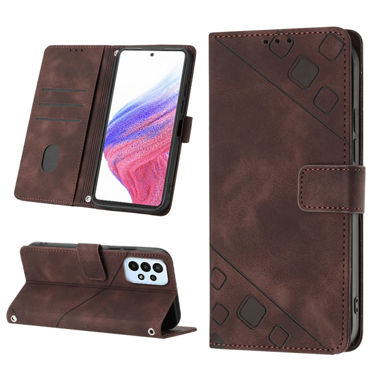 For Samsung Galaxy A53 5G Skin-feel Embossed Leather Phone Case